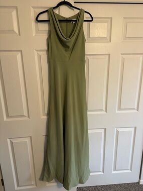 Sage Green Cowl Neck Maxi Dress